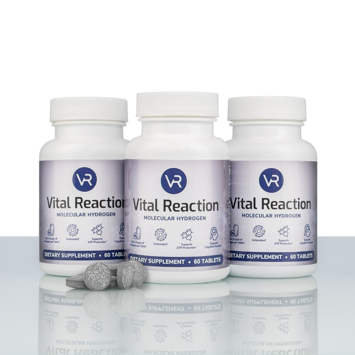 3 bottles of vital reaction molecular hydrogen tablets