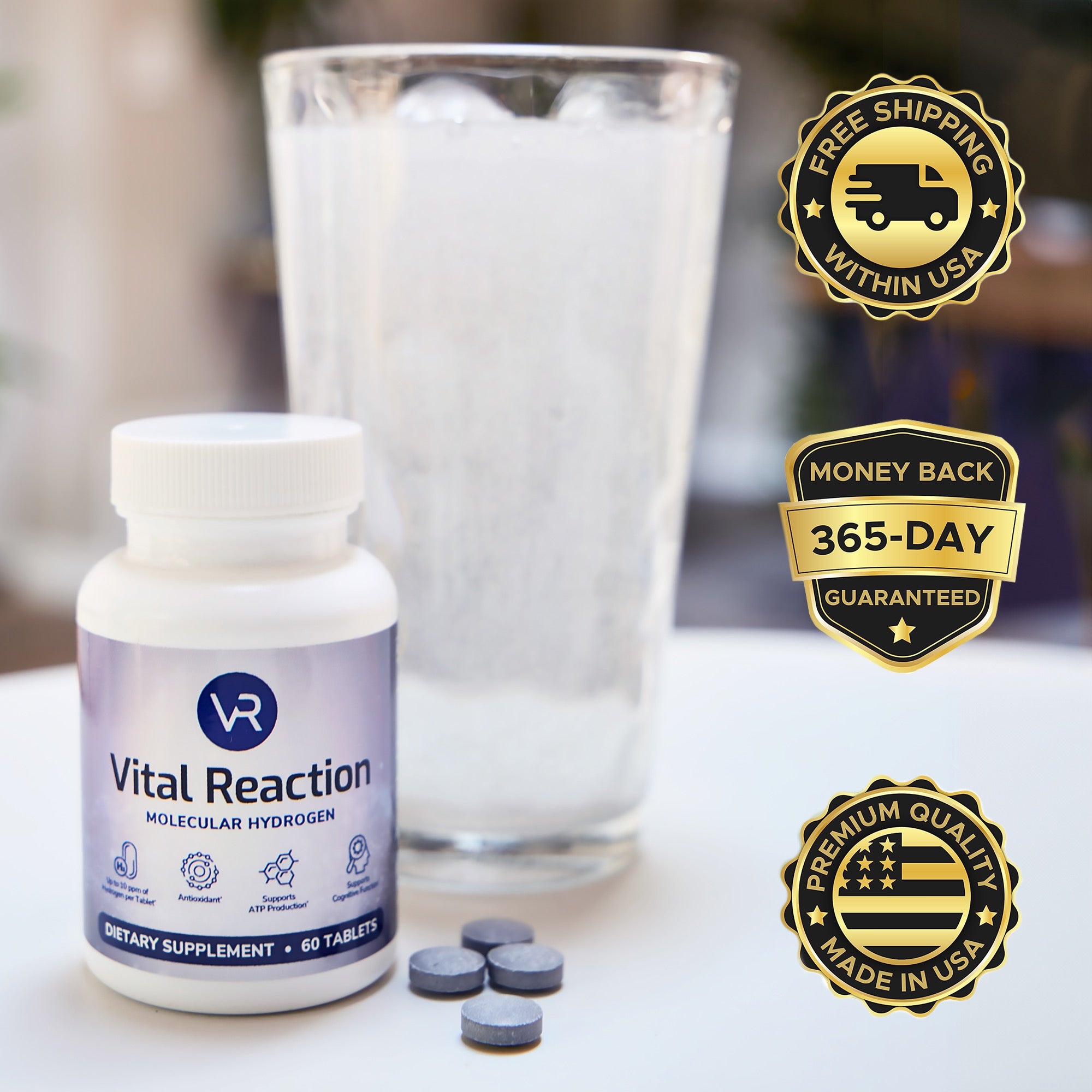 Tablet Reaction Vital Reaction® Molecular Hydrogen Tablets | 80mg Magnesium | 8–10 PPM ...
