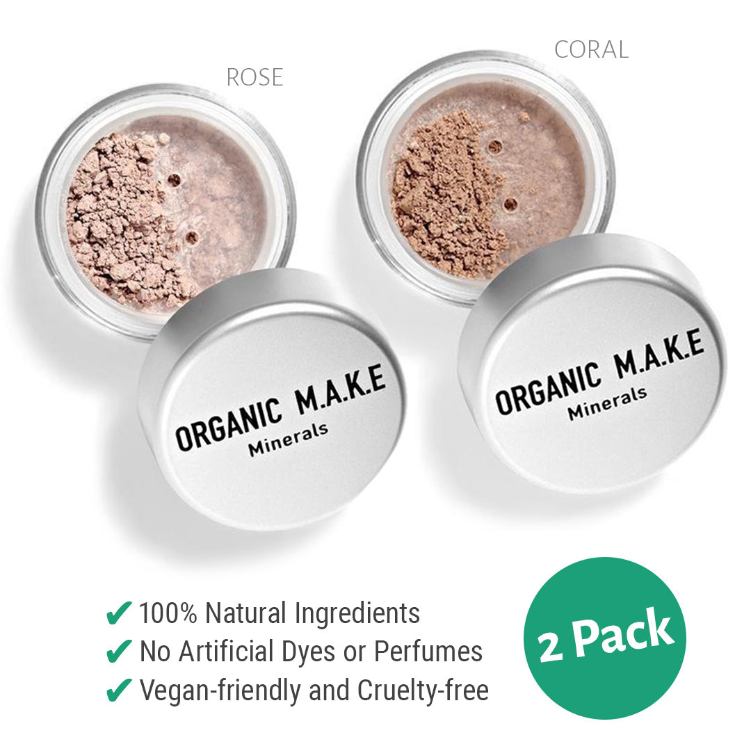 Vital Reaction Organic Make Mineral Blush Pack (Rose + Coral)  with features
