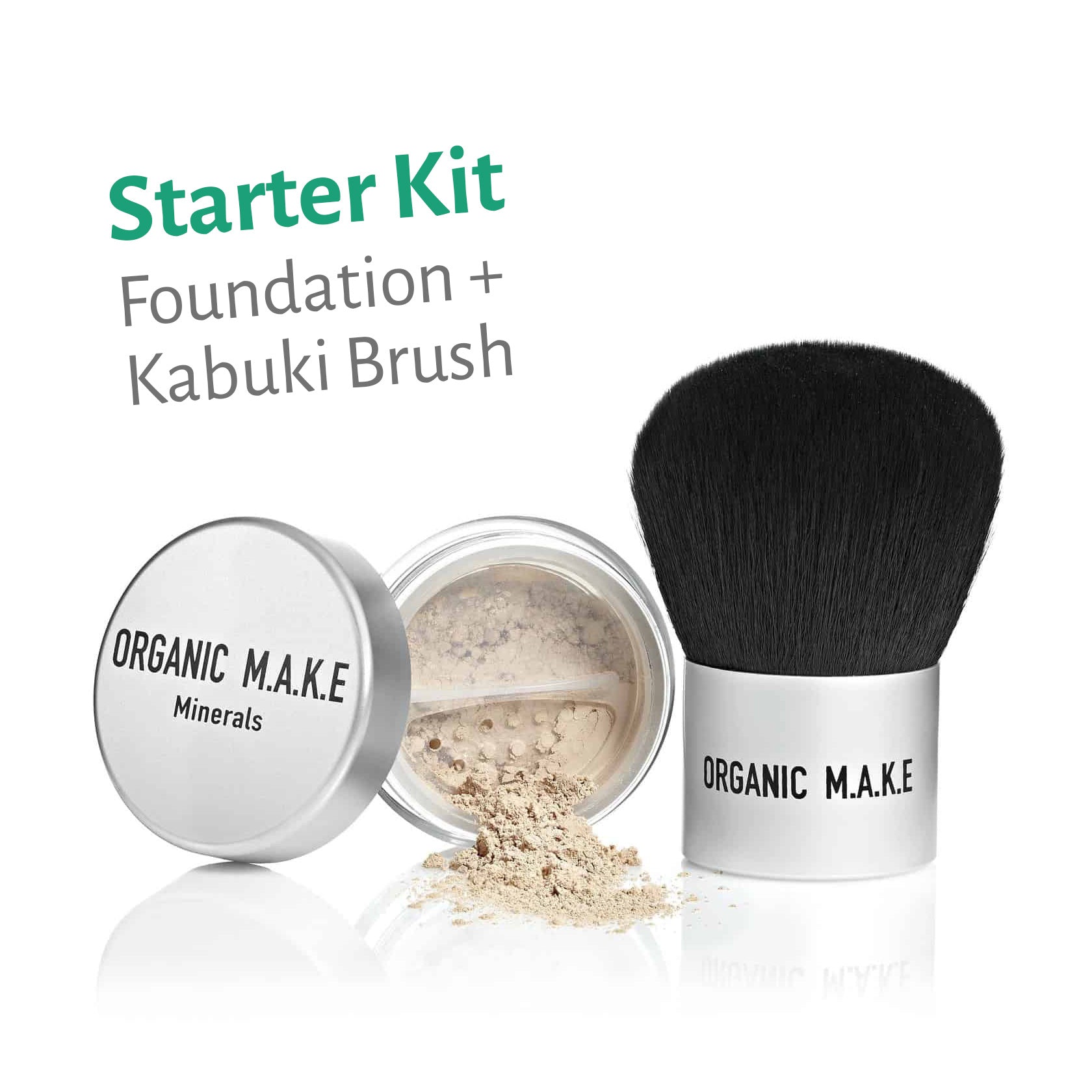 Vital Reaction Organic Make Starter Kit with Foundation and Kabuki Brush